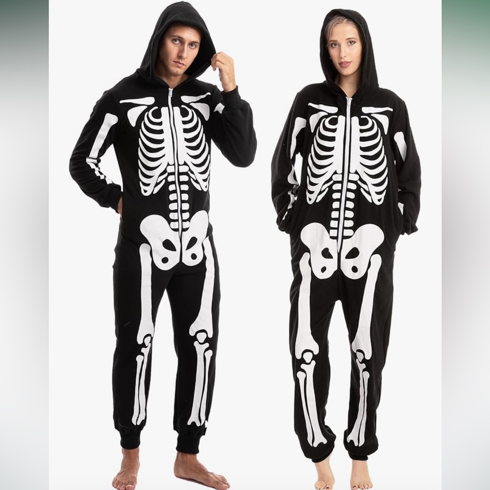 Spooktacular Creation Unisex Skeleton Costume pajama Jumpsuit for Adults size xs